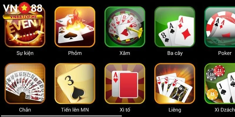 Sơ lược chuyên mục game bài VN88 hot